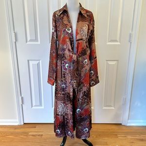 GIMMICKS Satin Front Tie Duster/Kimono. Gorgeous! BAM - Instant Style Sz M. ❤️❤️